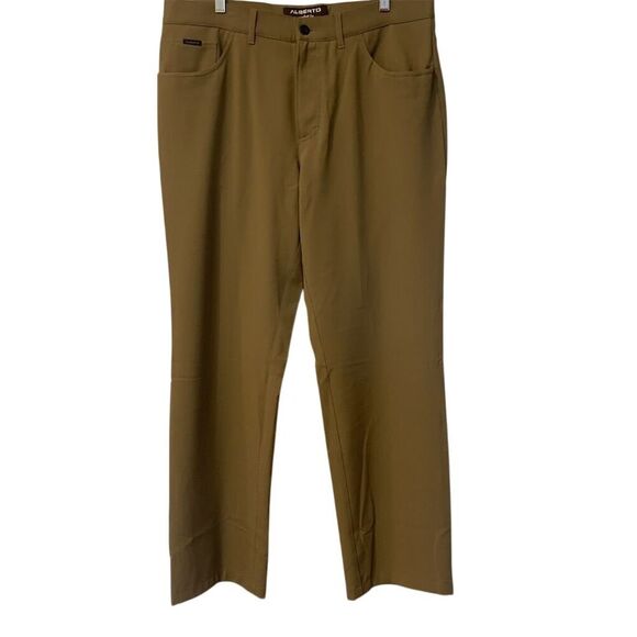 Alberto Other - Alberto Men's Dress Pants Size 52 Brown Flat Front Straight Leg Casual